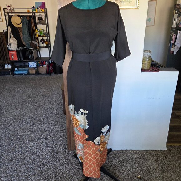 Handmade Recycled Kimono Dress 100% Silk - Picture 1 of 6